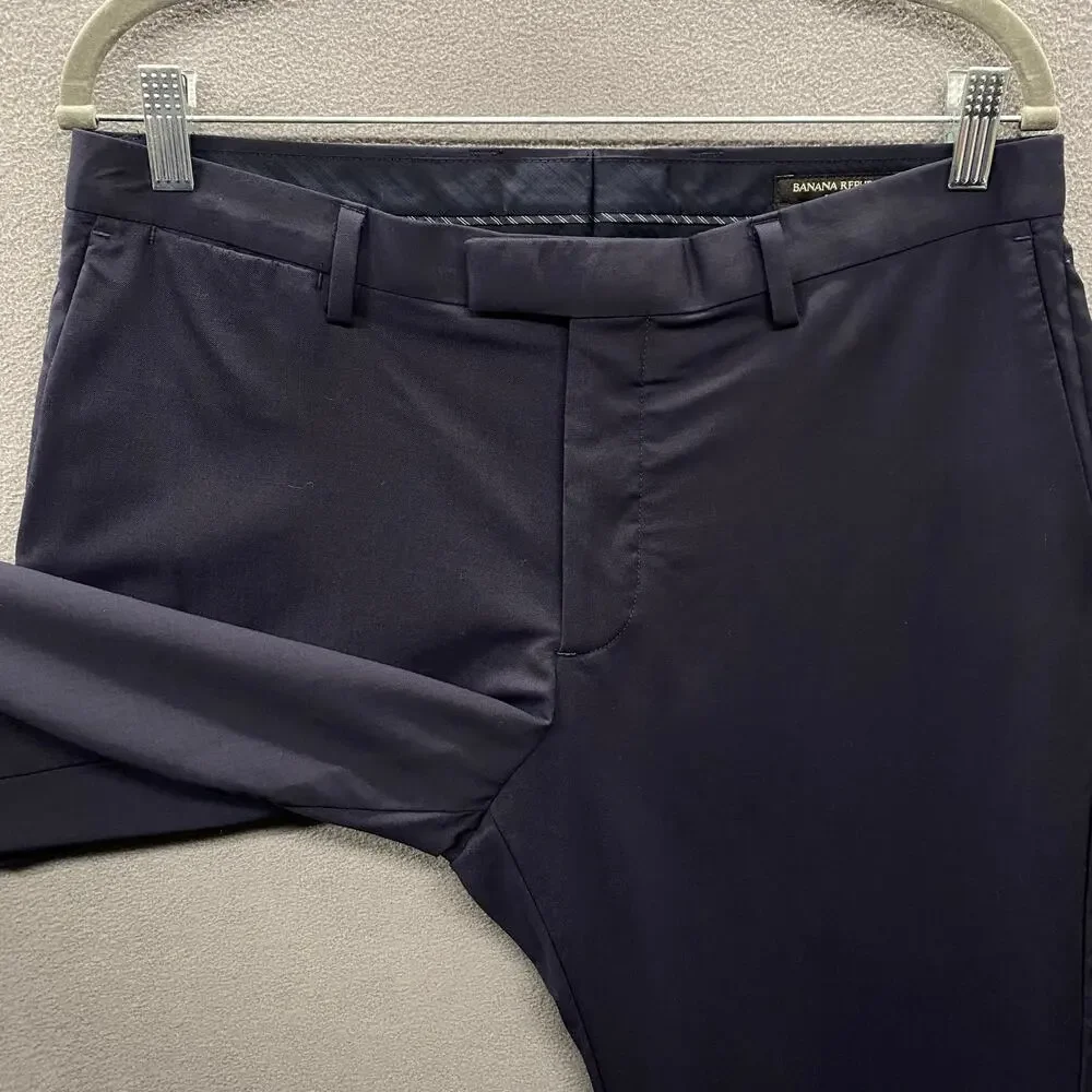 Banana Republic Marzotto Super 120s Slim Fit Blue‎ 32x36*34.5 Wool Dress Pants